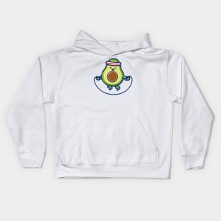 Cute Avocado Playing Jump Rope Kids Hoodie